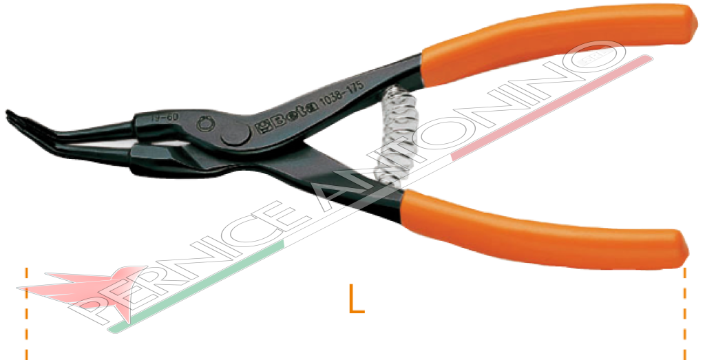 90° nose pliers for external spring rings