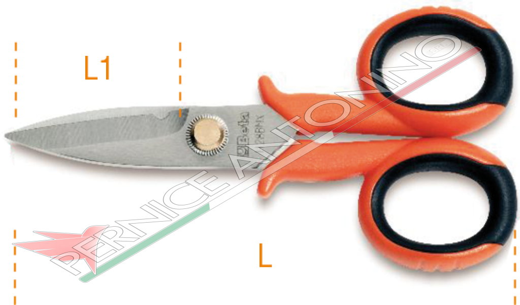 Electricians scissors straight blades in stainless steel