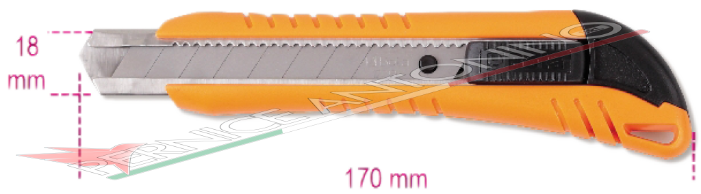 18 mm cutter supplied with 3 spare blades