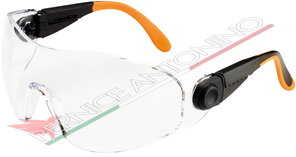 SCRATCH-PROOF POLYCARBONATE WRAP-AROUND GOGGLES WITH ADJUSTABLE NYLON TEMPLES