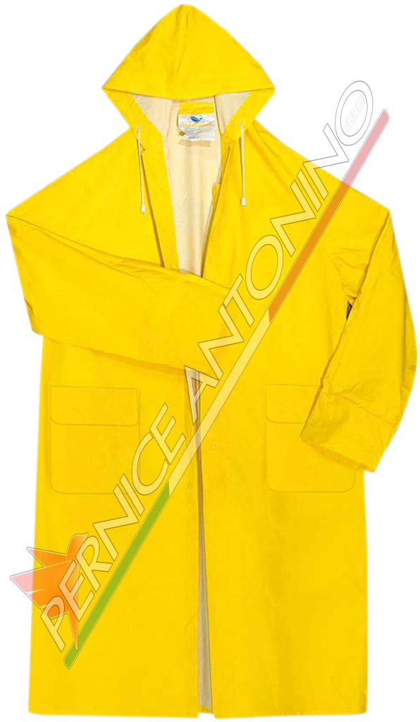 IMPERMEABILE LUNGO GIALLO BISPALMATO PVC - POLIESTERE - PVC