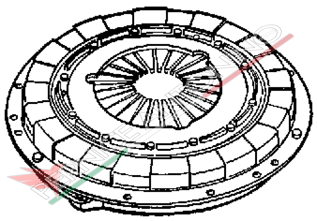 Single-plate clutch with diaphragm springs Ø 160 mm plate