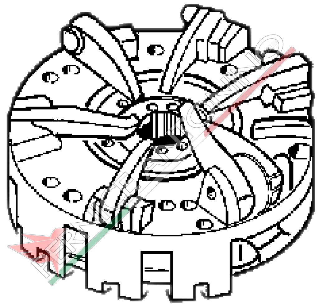 Meccanismo a 6 leve completo di disco centrale cerametallico6 pale senza il disco presa di forzaPiatto Ø 310 mm