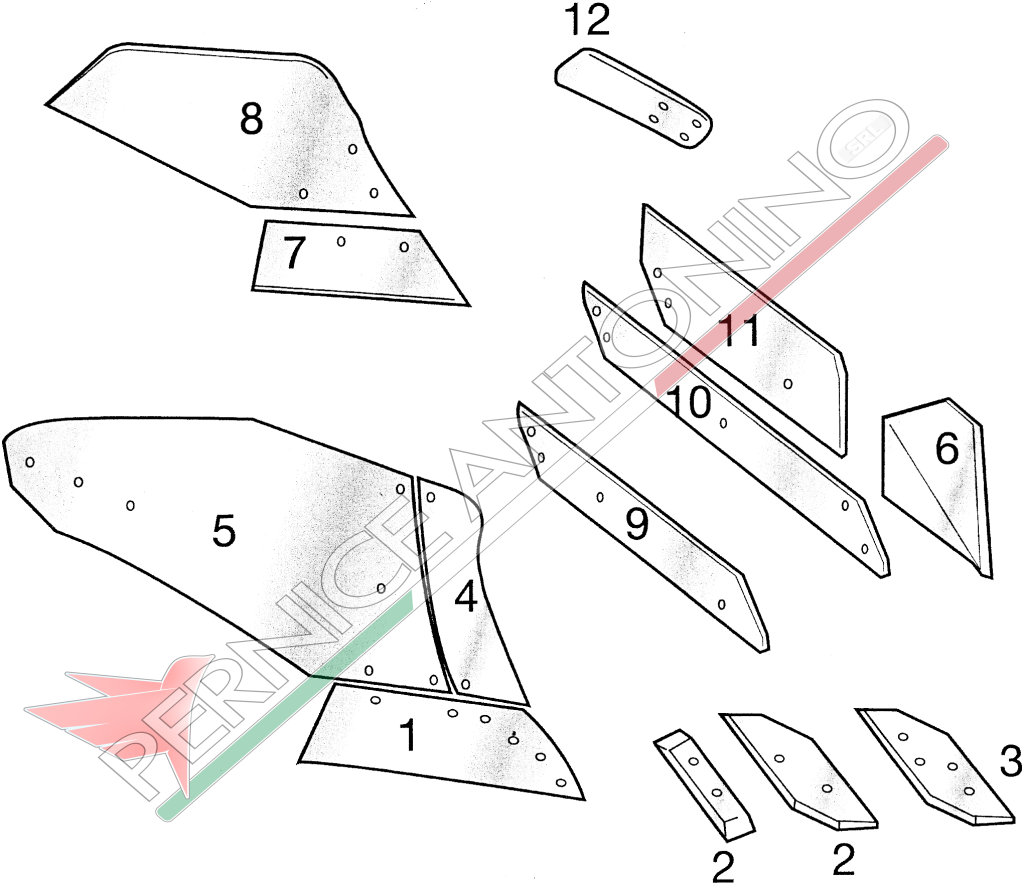 SPARE PARTS FOR PLOUGHS WITHOUT CHISEL TYPE NARDI