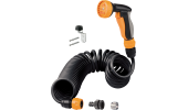 KIT WITH 10 M EXTENSIBLE SPIRAL HOSE WITH ACCESSORIES IN BLISTER-PACK