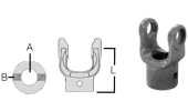 COUPLING YOKES WITH CYLINDRICAL HOLE AND PIN 18x47