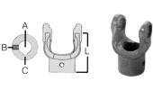 COUPLING YOKES WITH CYLINDRICAL HOLE, SPLINE AND THREADED HOLE