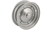 COMPLETE WHEEL, RIMS WITH AXLE ON BALL BEARINGS