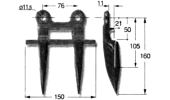 Double end FINGER for ITALIAN AND FOREIGN COMBINE HARVESTERS (blade end side)