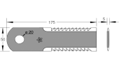 Coltello per trinciapaglia dentato