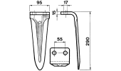 Tine for power harrows - Heavy type