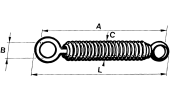 Spring with swivel eye for tiller