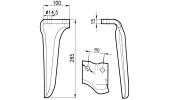 Dente per erpici rotativi