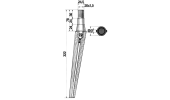 Tine for power harrows - Conical