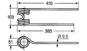 Spring for rotary tedders