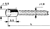 Cable with cylindrical head Ø 5,5x5,5