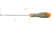 Screwdriver for slotted head screws