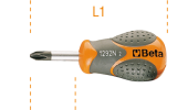 Screwdriver for cross-head Phillips® screws extra short type