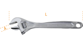 Adjustable short chrome spanner with enlarged opening