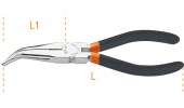 Very long half round bent nose pliers with PVC handles