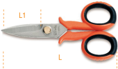 Electricians scissors straight blades in stainless steel